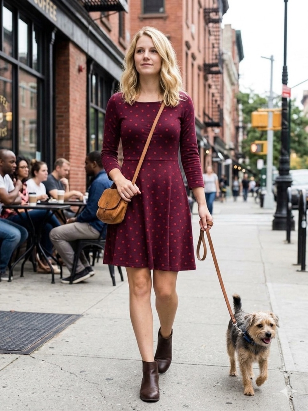 Old Navy Burgundy Polka Dot Midi Dress Size XS